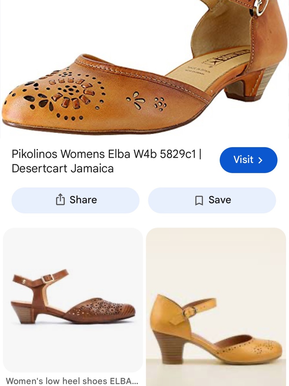 PIKOLINOS Cognac Tan Laser-Cut Low Heel Sandal